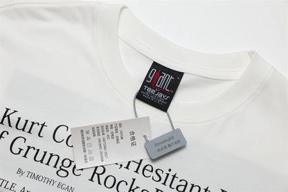 Vintage Band Cobain Portrait Print Heavyweight Short Sleeve High Street Casual Loose Cotton 90S Rock T-shirt High-quality Tops Street King Limited