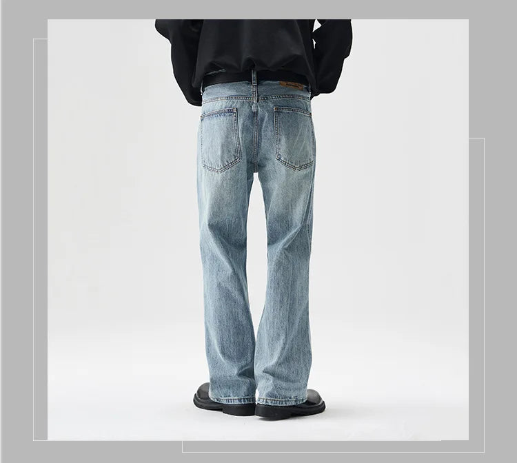 mens retro fashion high street loose casual denim micro flared pants jeans men streetwear plus size jeans trousers 28 40 unique jeans style 2579