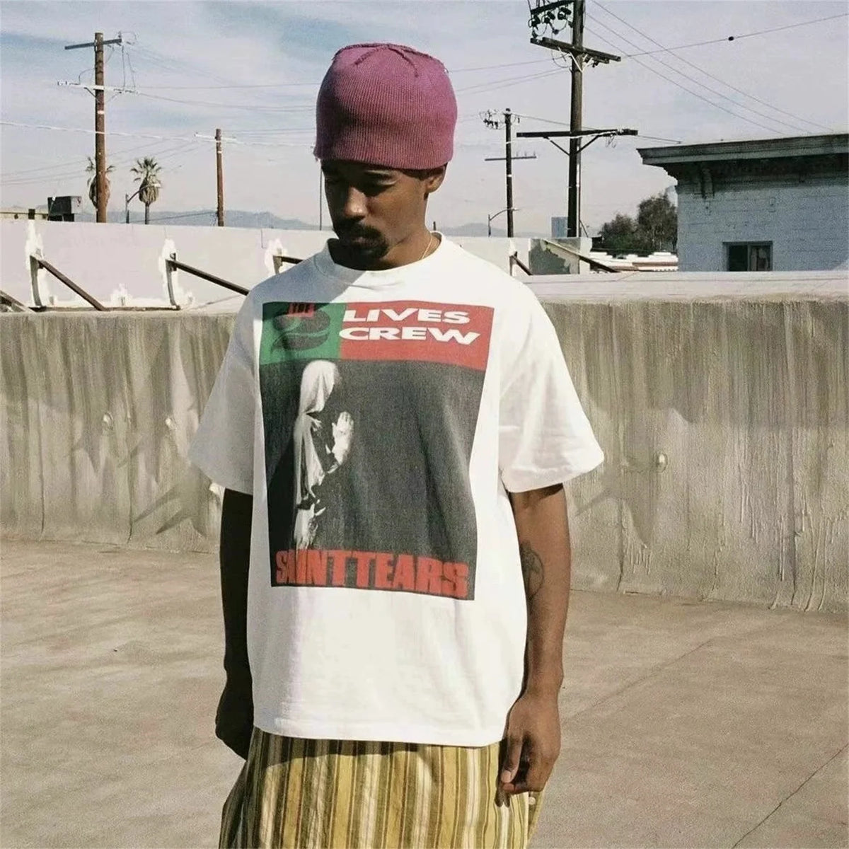 Summer Vintage Retro Letter Print High-Street Loose Casual Cotton T-Shirt Tops Street King Limited