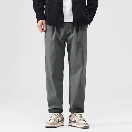 japanese casual pants mens spring autumn loose fashion solid color simple elastic waist sports pants man harem trousers relaxed fit trousers