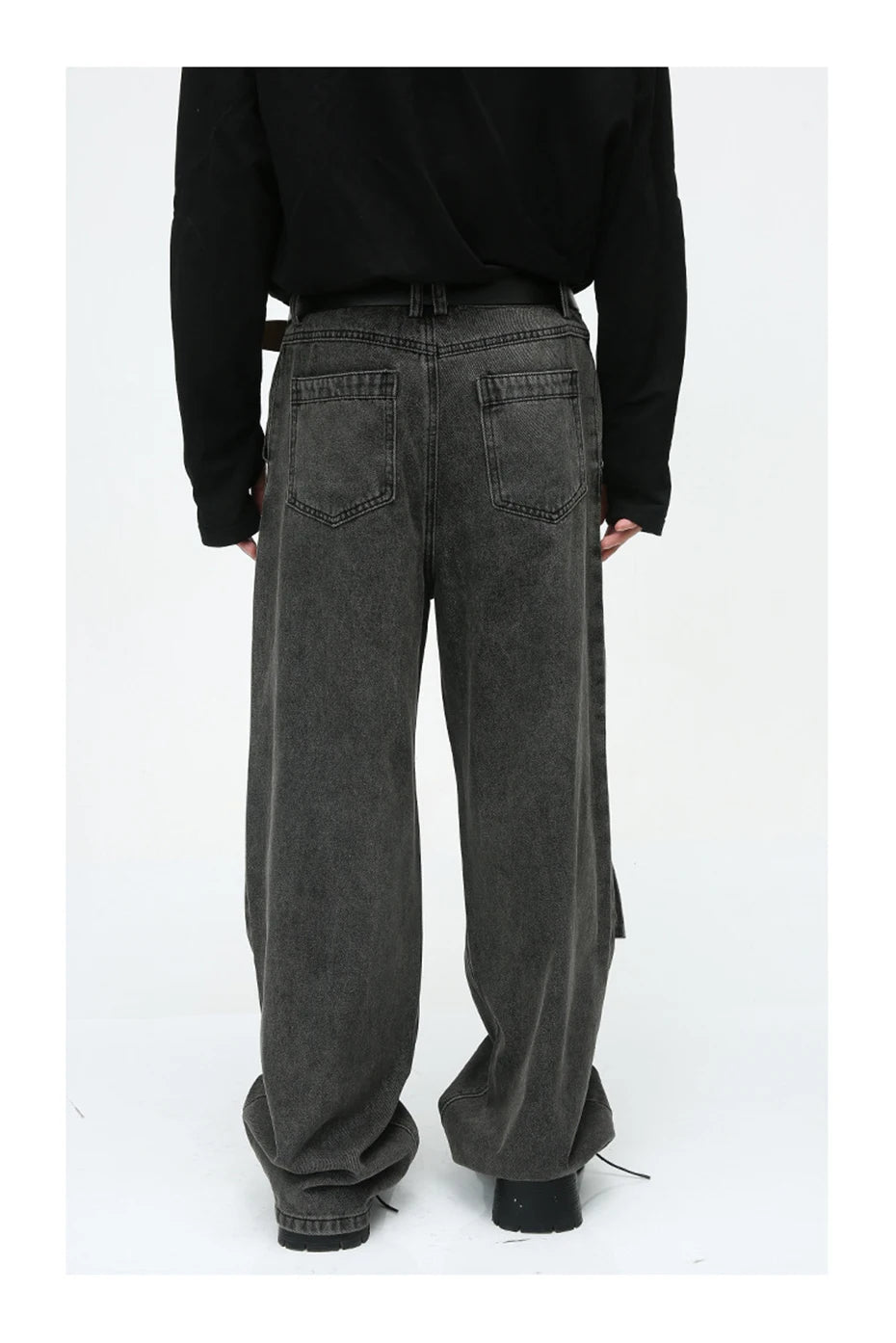 multi pocket cargo jeans men korean fashion loose straight denim pants unique cargo style 513