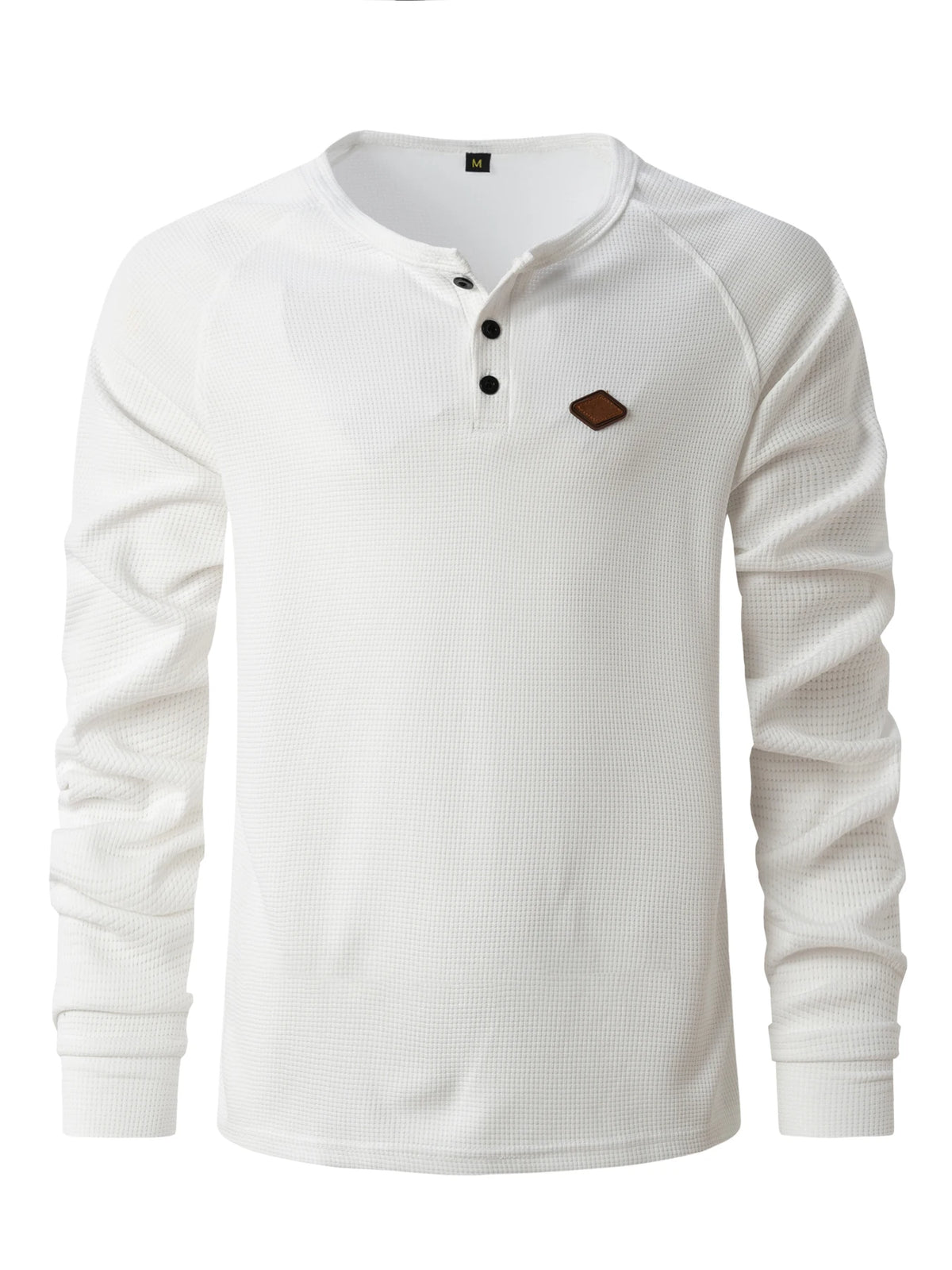 Streetwear New Vintage Waffle Mens Henry Shirt With Button Down Crew Neck And Lon 2024 New Vintage Waffle Mens Henry Shirt With Button Down Crew Neck And Long Sleeves Fashion Sweater Jacket With Graphic Design For Men