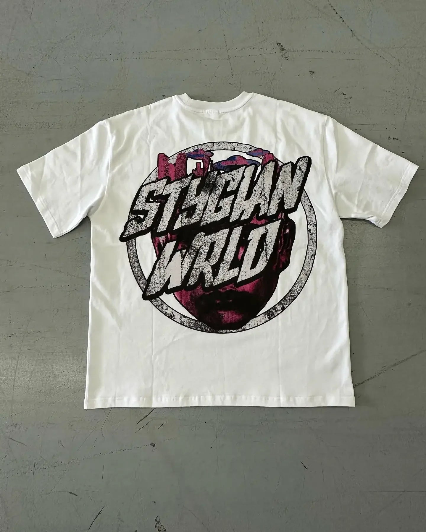 y2k Fashion Gothic Weird Letter Pattern Oversized T-Shirt Short Sleeve Men's Retro Harajuku Loose Round Neck Versatile Brand Top Street King Limited