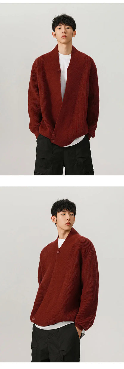 Cardigan Robe Sweater Men Loose Casual Retro Fashion Knitted Cardigan Cloak Coat Streetwear Knitwear Sweater Jacket Street King Limited
