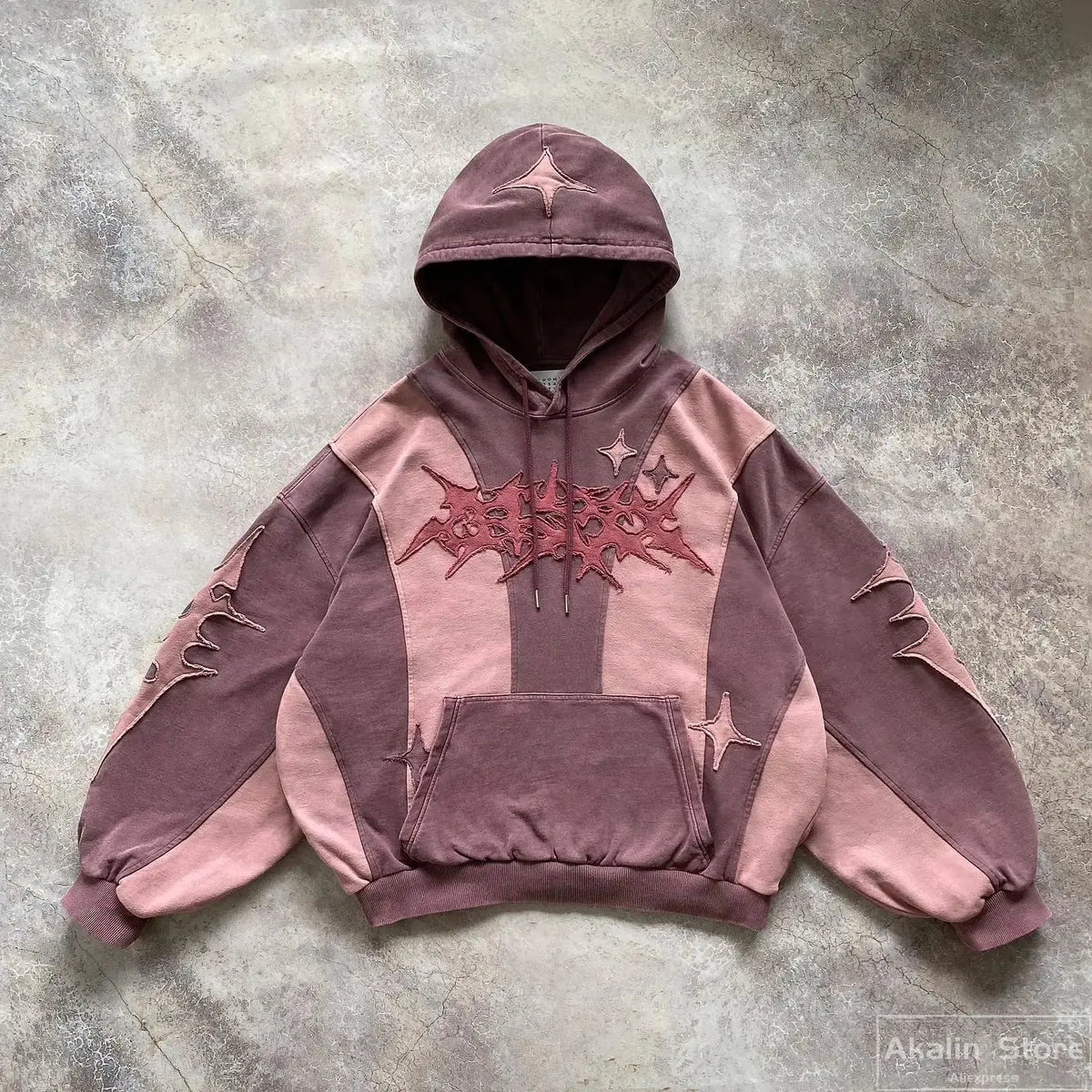 Y2k Patch Design Loose Zip Hoodies for men Geometric Pattern Splicing Sweatshirt Gothic Streetwear Oversized Casual Men Clothing Street King Limited