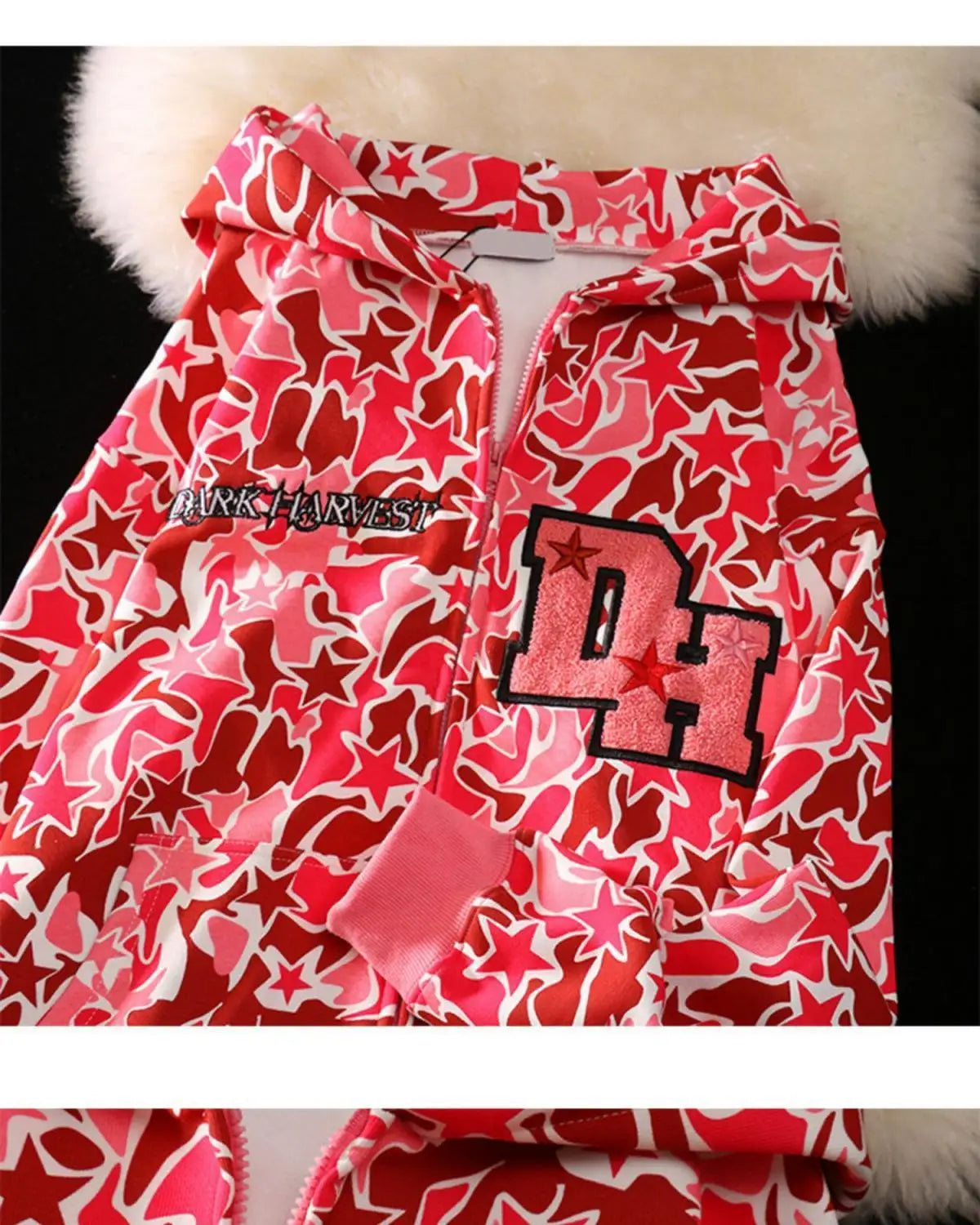 Harajuku Y2k Demon Embroidery Hoodies Women Oversized Grunge Sweatshirt Gothic Goth Zip Up Hoodie Clothes Couples Streetwear Street King Limited