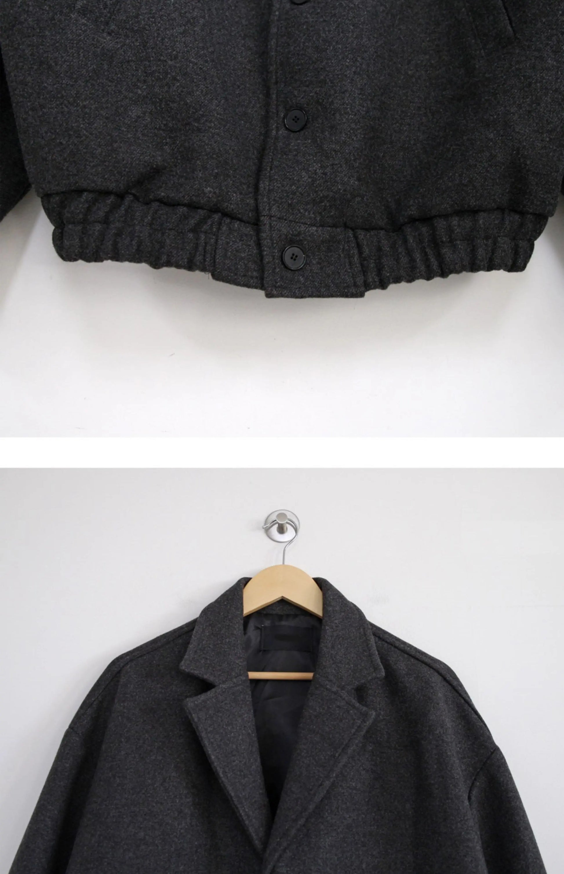 2024 loose casual mens solid color jacket fashion daily commuting windproof short woolen coat thickened warm unique shorts style 328