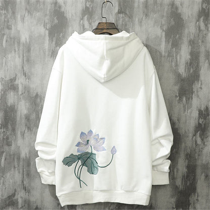 Black Harajuku Embroidery Hoodie Casual Cartoon Bird Sweatshirt Streetwear Autumn High Street Japan Ulzzang Male Cool Tops Boys Daulet Apparel