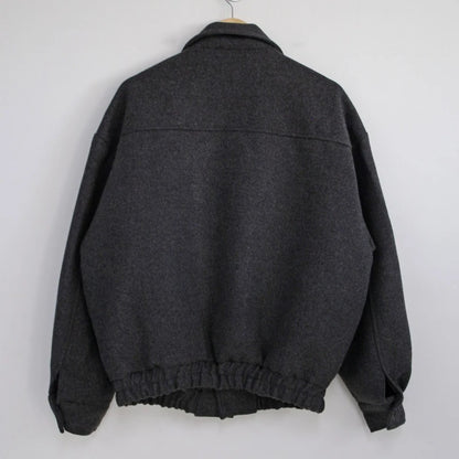 2024 loose casual mens solid color jacket fashion daily commuting windproof short woolen coat thickened warm summer street shorts