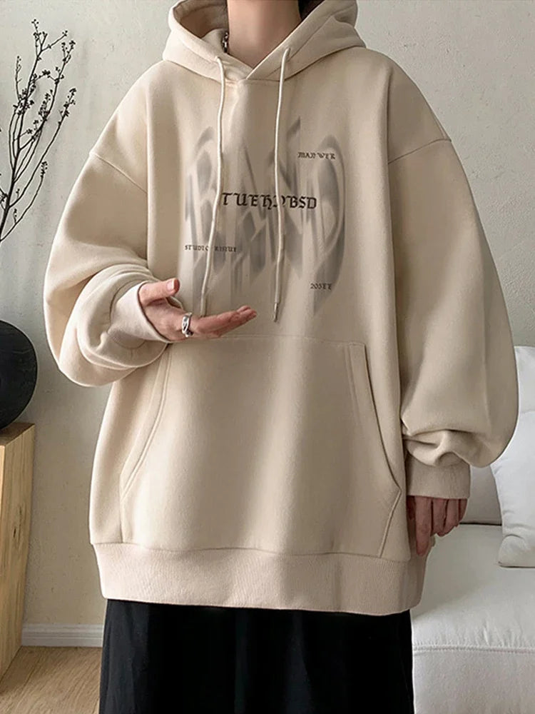 New Gothic Letter Printed Hoodies For Men Autumn Hip Hop Oversized Hooded Sweatshirt Y2K Streetwear Graphic Hoodie Tracksuit Street King Limited