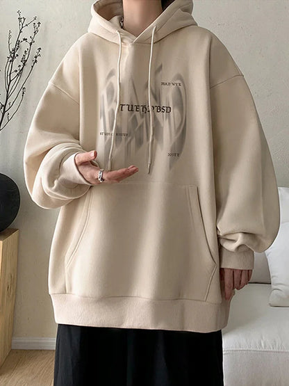 New Gothic Letter Printed Hoodies For Men Autumn Hip Hop Oversized Hooded Sweatshirt Y2K Streetwear Graphic Hoodie Tracksuit Street King Limited