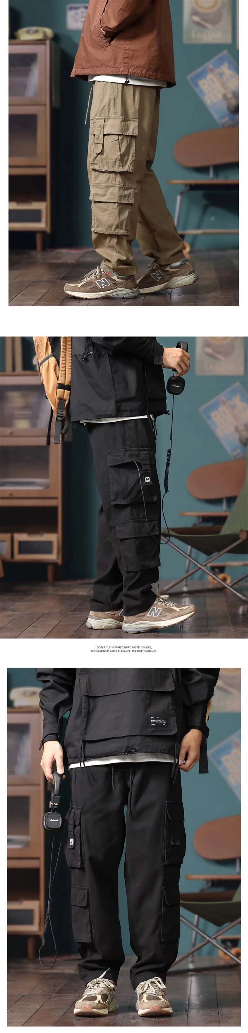 american vintage baggy cargo pants men outdoor sport military tactical sweatpants y2k straight multi pocket overalls trousers unique joggers style 465