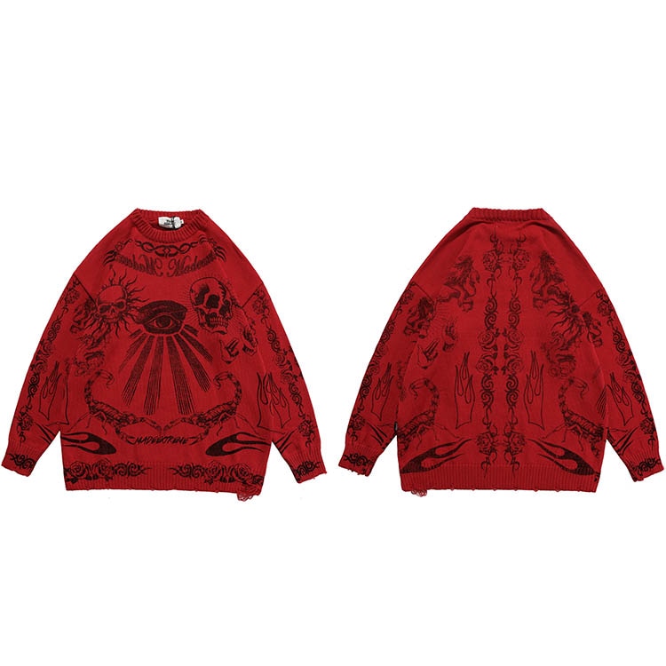 "All Seeing Eye" Unisex Men Women Streetwear Graphic Sweater Daulet Apparel