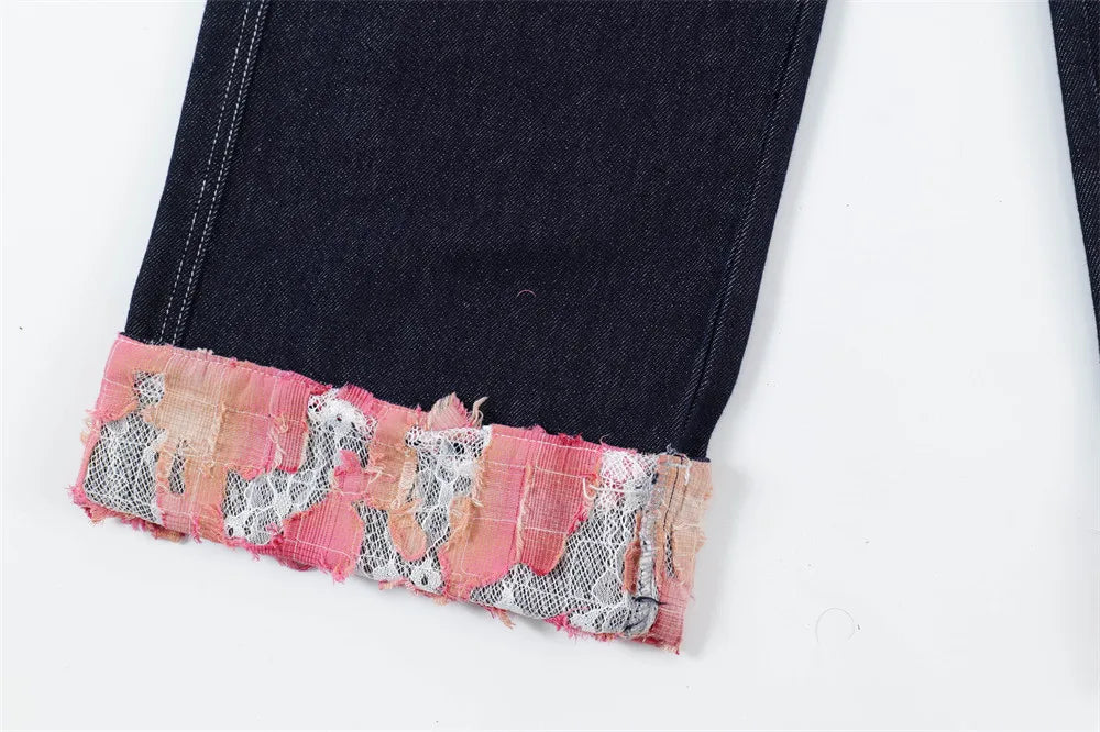 fashion men jeans pocket patchwork loose denim pants hip hop streetwear baggy trousers y2k men s jeans unique jeans style 481