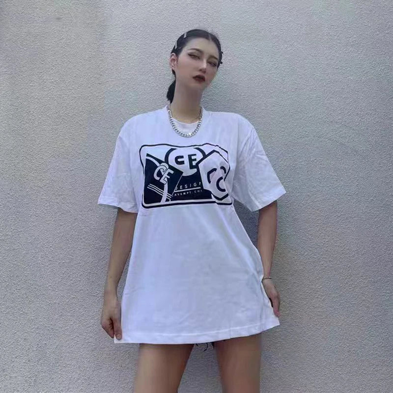 High Quality CAVEMPT Tops Tee Phantom Letter Printing Classic All-match Men Woman Loose O-Neck Summer C.E T Shirt Street King Limited