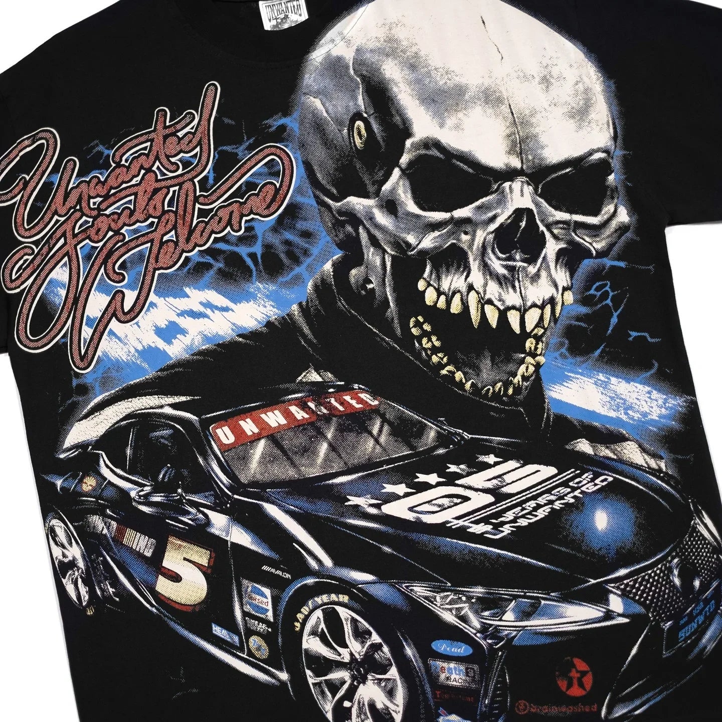 2024 New Summer Gothic Trendy Skeleton Pattern Printed Oversized T-shirt Women's Y2K Casual Loose Versatile Short Sleeve Shirt Street King Limited