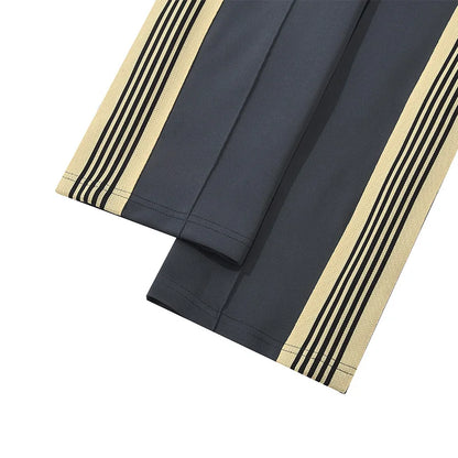 best quality embroidery logo new pants men woman side edge weaving stripe drawstring loose casual grey motion trousers unique default style 4914