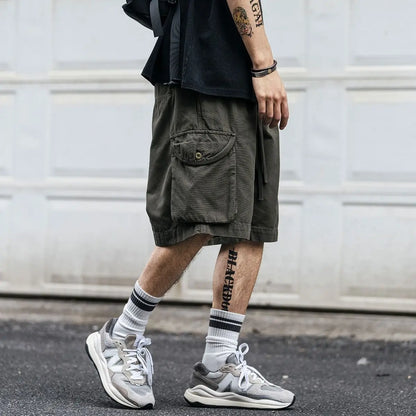 Fashion Men's New Korean Casual Drawstring Sports Shorts Summer Japanese Street Y2K Personalized High-end Sports Retro Overalls Street King Limited