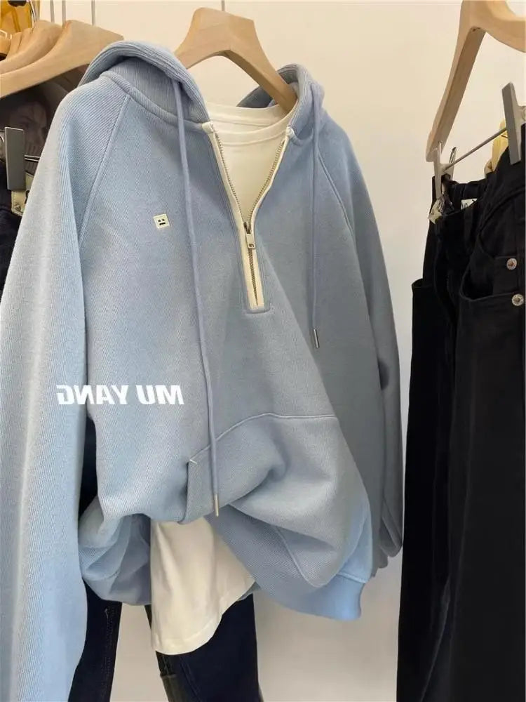 Designed embroidered squirrel hooded sweatshirt for women in spring and autumn loose and versatile American style lazy jacket Street King Limited