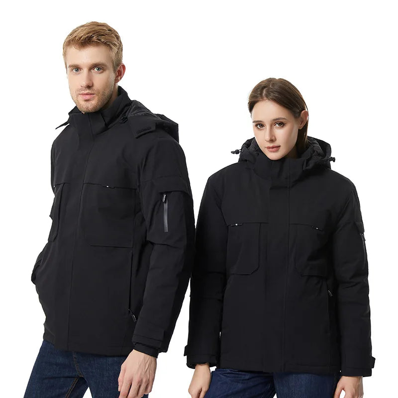 rainbowtouches heating jacket men winter electric heated clothes usb charging waterproof windbreaker heat outdoor skiing coat menswear bottoms