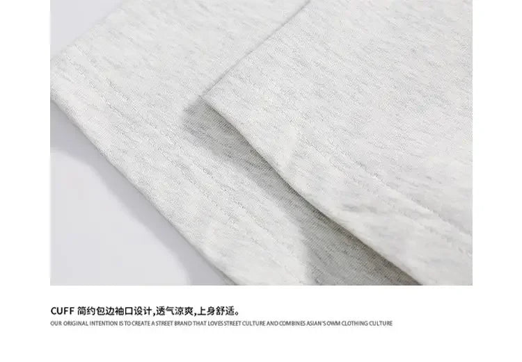 Korean style trendy brand street printed T shirt ins summer y2k simple personality hip-hop white gray sports half sleeved top Street King Limited