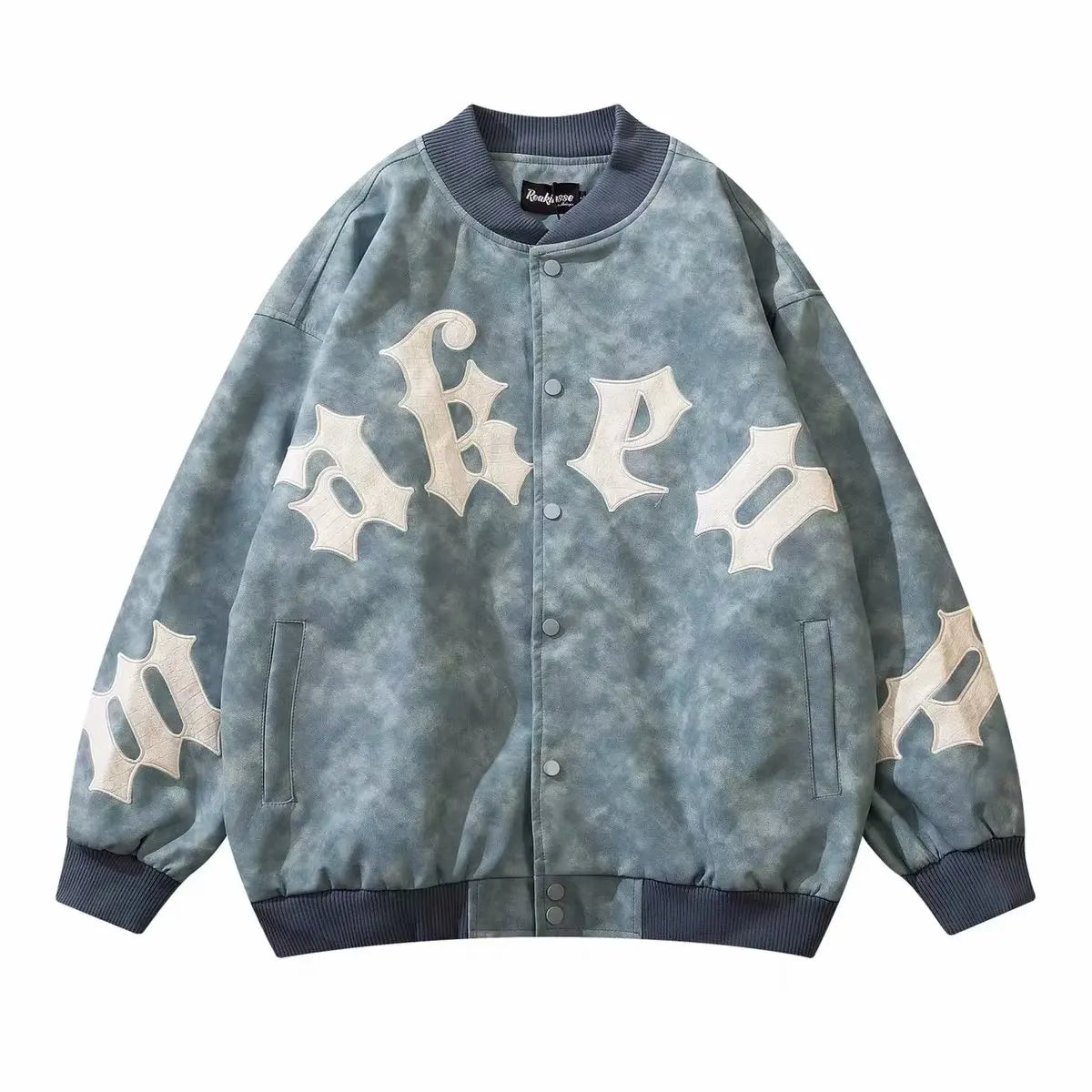 high street american jacket mens spring embroidered letter loose pilot coats color block single breasted couple baseball jersey unique default style 2028
