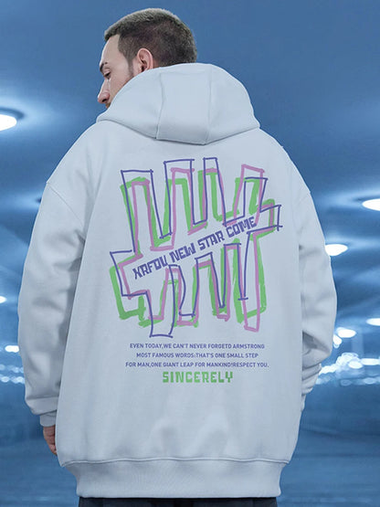 Retro Graffiti Letter Print Letter Pullover Hoodies Men's Streetwear Oversized Fleece Hooded Sweatshirts Casual Y2K Hoodie Street King Limited