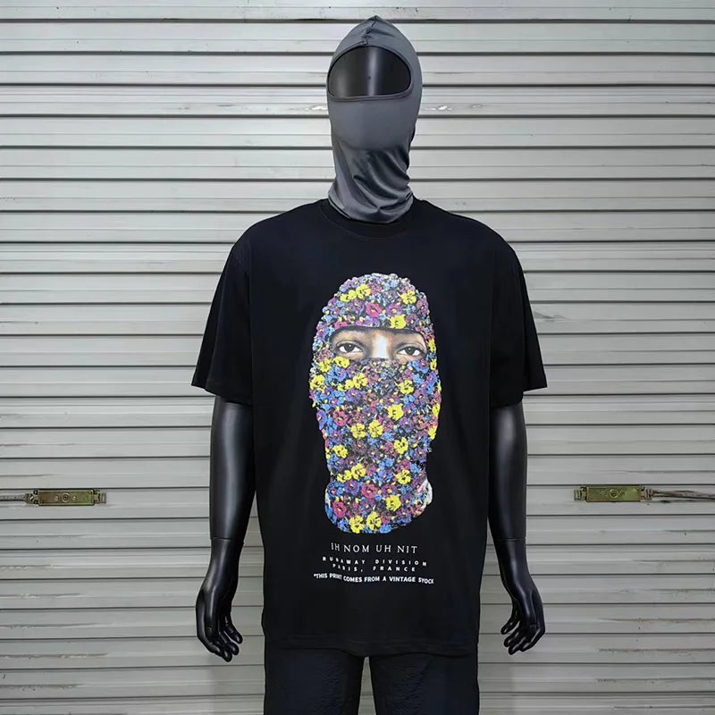 2024ss New IH NOM UH NIT T-shirt Masked Gold Necklace Printing Men Woman Good Quality Chaopai Top Tees Street King Limited