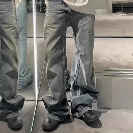 Streetwear Y2k Pantalones Hombre Washed Baggy Flare Jeans Unisex Straight Frayed Casual Denim Trousers Oversized Cargo Pants Street King Limited