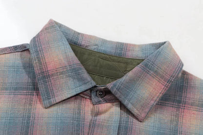 New 2023 Men Luxurious Rainbow plaid Fashion Cotton Casual Shirts Shirt High Pocket Long-sleeves Size 46 48 50 52#684 Street King Limited