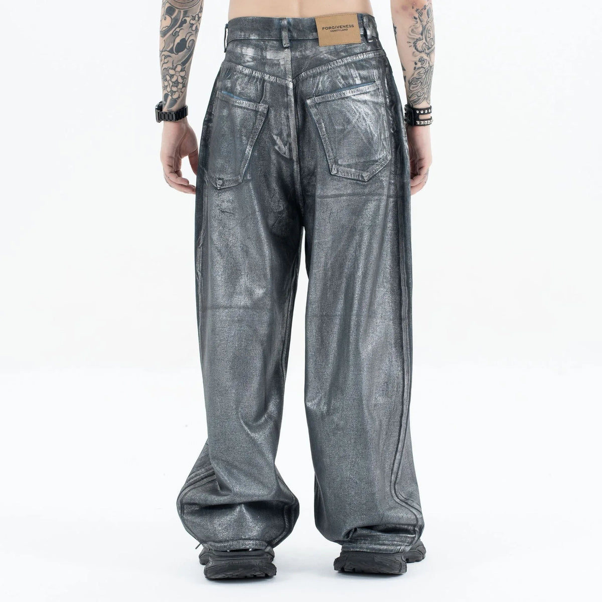Autumn/winter 2024 loose wash jeans with silver coating Street King Limited