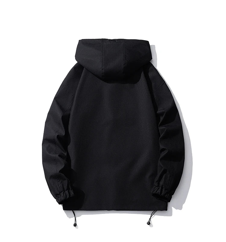autumn mens lightweight waterproof jacket basic solid colours outdoor clothing daily travel unisex hooded jackets windbreaker unique default style 6170
