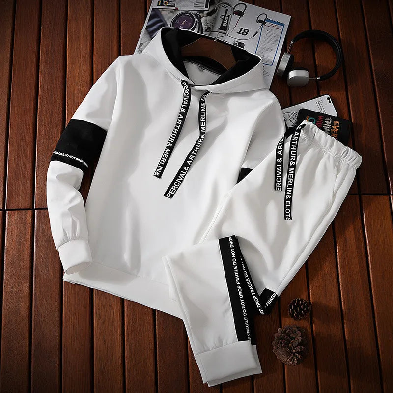 Autumn Hoodie Sets Men Tracksuit Casual Hoodies Sweatshirt+Sweatpants 2 Piece Set Male Pullover Hoody Fashion Streetwear Clothes Street King Limited