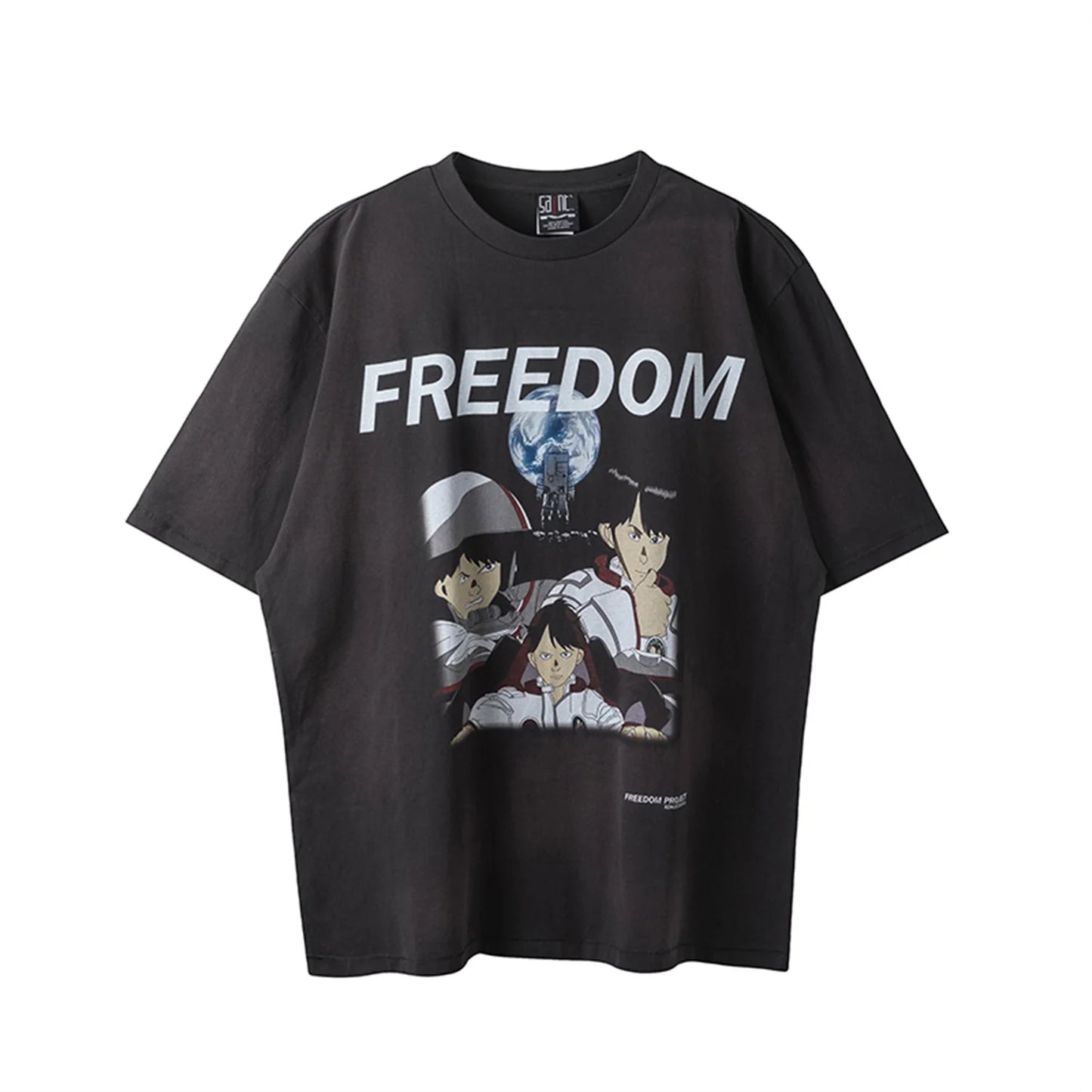 Summer Vintage Retro Anime Portrait Print High-Street Casual Loose Cotton Tops T-Shirt Street King Limited