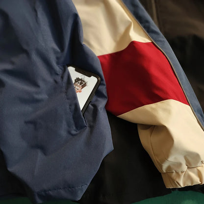hip hop varsity baseball jackets mens harajuku patchwork color block coats oversized casual loose thin windbreaker jacket unisex unique default style 4343