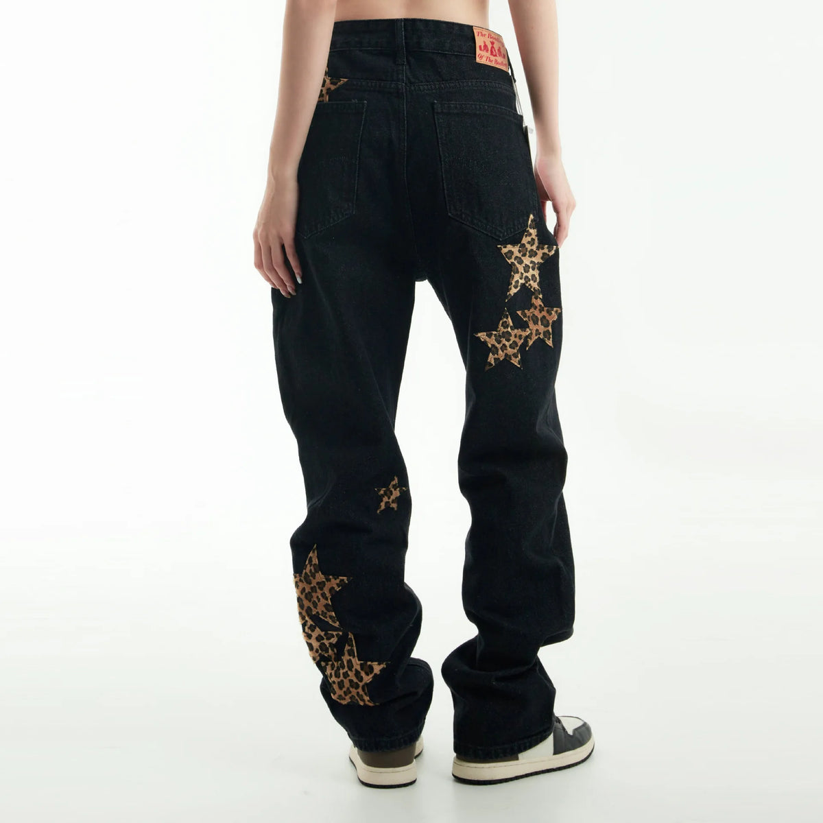 black baggy jeans men star patchwork straight denim pants fashion jeans male streetwear hip hop y2k loose trousers unique jeans style 4886