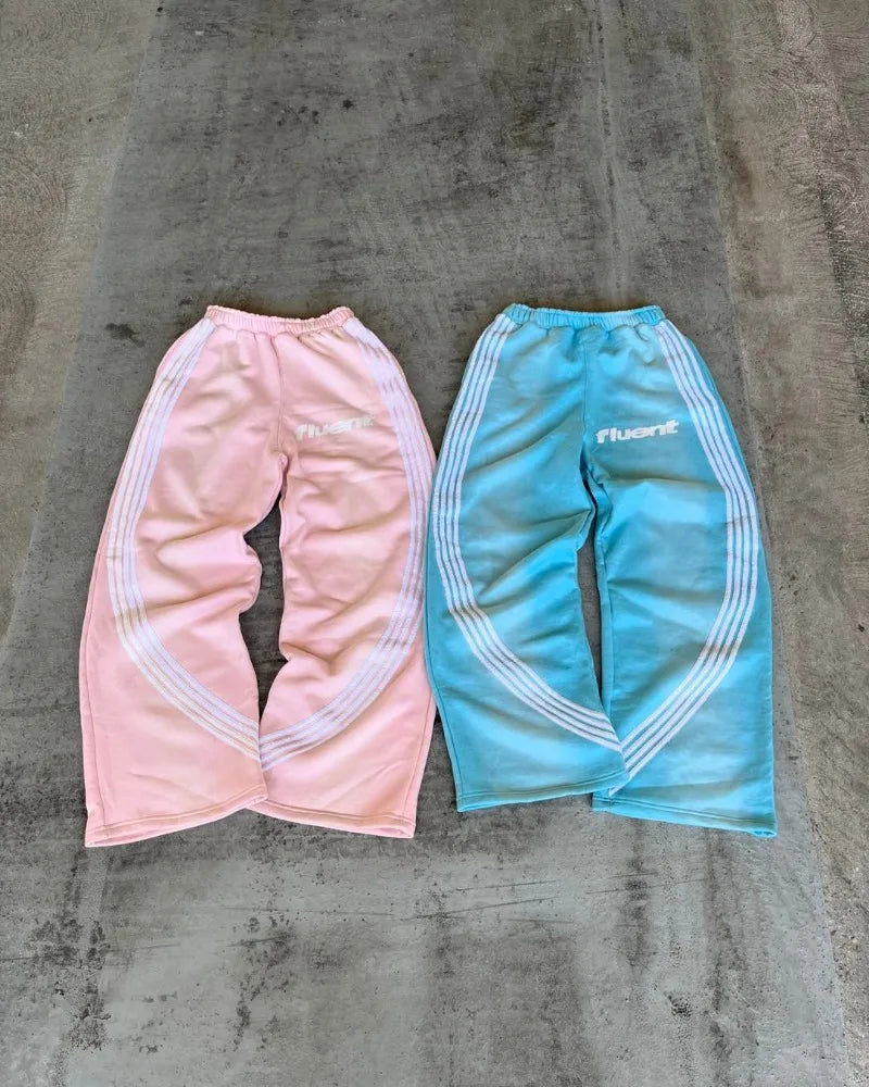 y2k american hip hop rock fashion letter striped nine point pants street fashion brand harajuku retro oversized couple trousers unique default style 3295