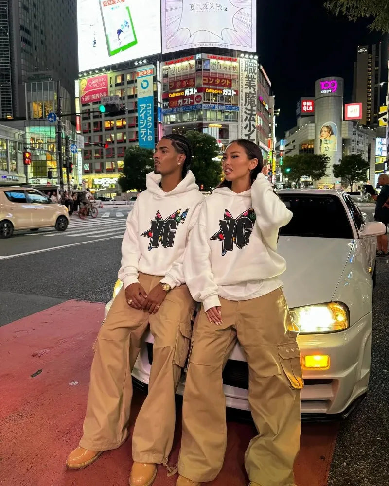European and American Street Trendy Brand Retro Hoodies Men Y2k Letter Print Hip-hop Rock Oversized Pullover Sweatshirts Women Street King Limited