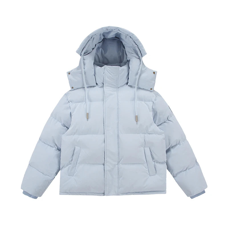 men women winter fashion loose casual cotton padded hooded parkas jacket campus boy gril thicken warm snow coat outerwear unique default style 1108