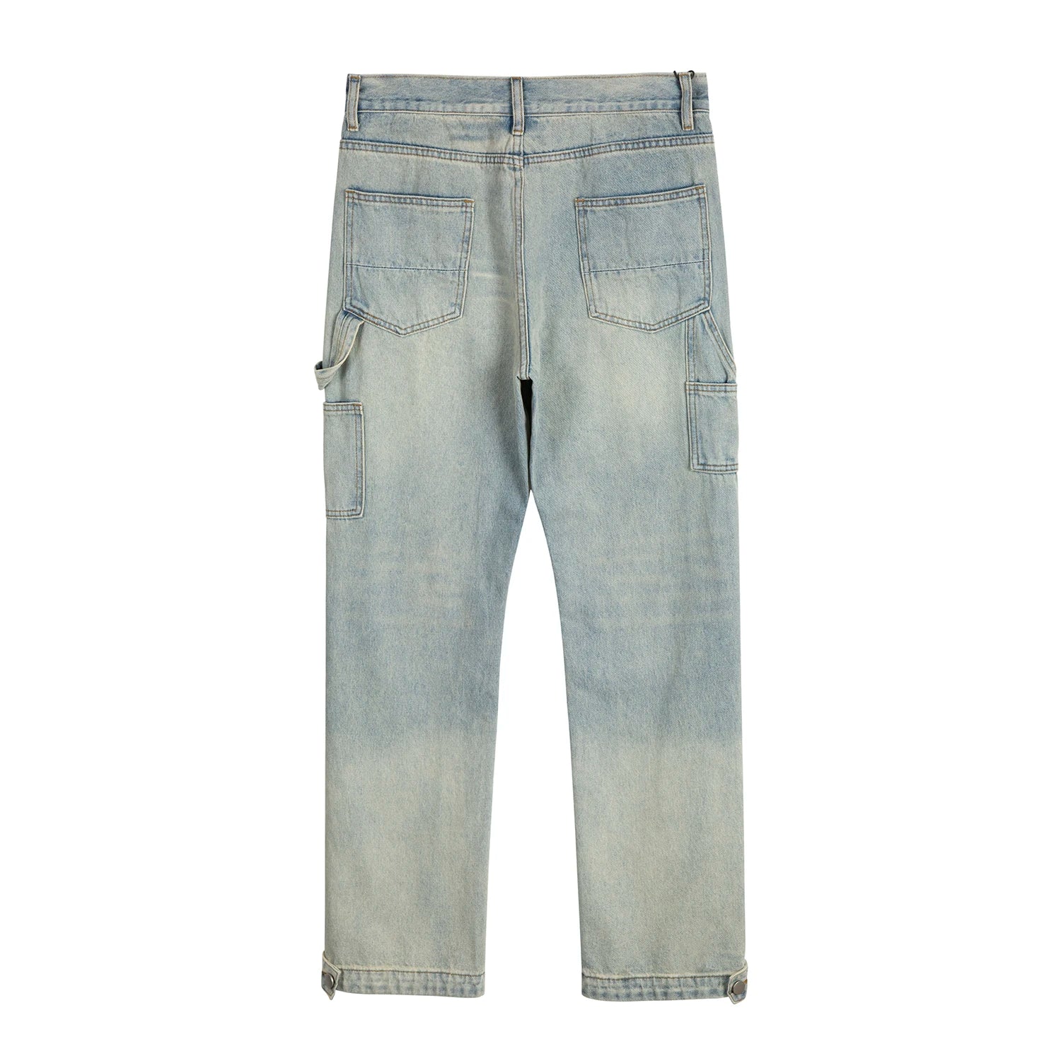 y2k side buckle washed cleanfit baggy pencil jeansfor men streetwear vibe style pantalones hombre loose casual denim trousers denim street jeans