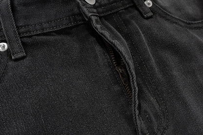 vintage washed hole damaged jeans pants for men streetwear y2k ripped black denim trousers pantalones hombre baggy cargos unique cargo style 3531