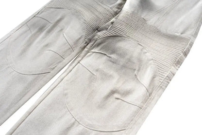 pleat patchwork dir wash racing pants mngu washed distressed white straight overalls dirfit loose trousers unique default style 1347