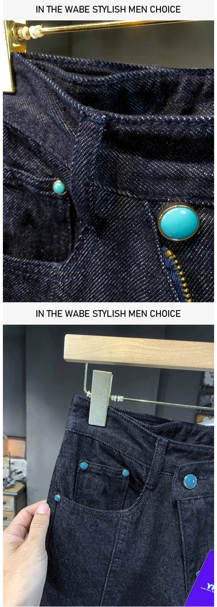 men streetwear splice denim fashion brand hip hop loose casual straight jeans pant cityboy deep blue y2k jeans trousers for men unique jeans style 1764