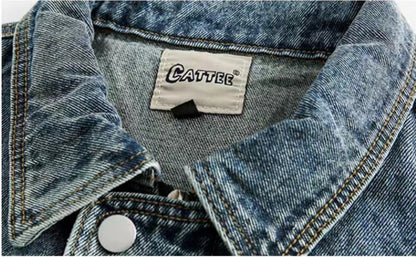 high street washed denim jacket mens 2024 spring trend oversize hip hop male coats color blocking motorcycle street outwear y2k unique jeans style 3638