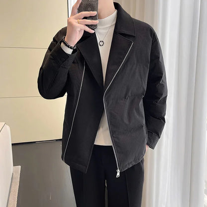 winter suit collar splice cotton padded jacket men business casual fashion plus size parkas jacket thick warm coat man outerwear minimalist street pants