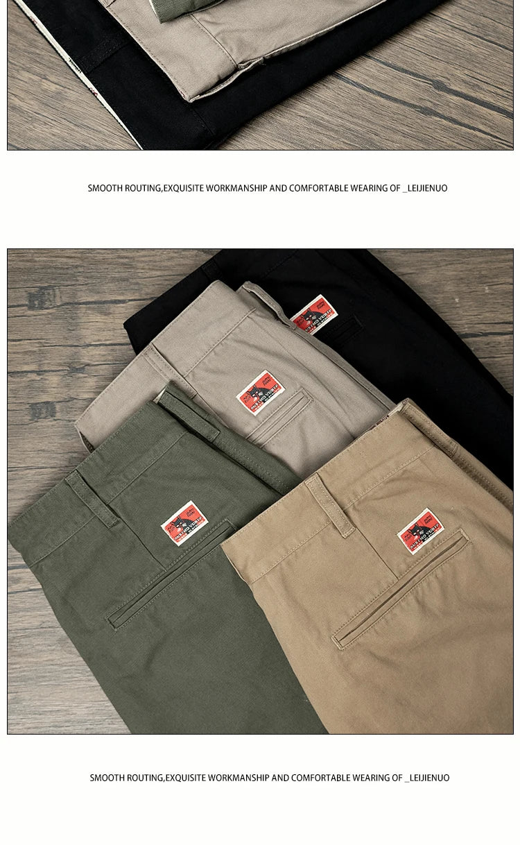men business casual fashion pure cotton commute pants japanese streetwear amikaji fashion straight cargo pant trouser unique cargo style 1914