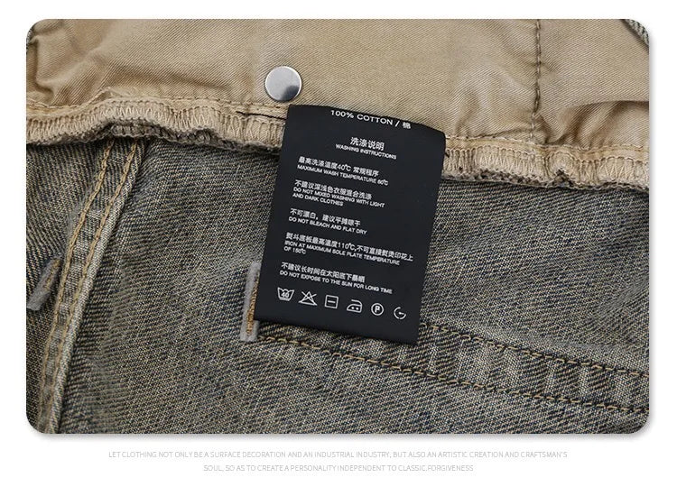 Autumn and winter new mud-dyed jeans Street King Limited