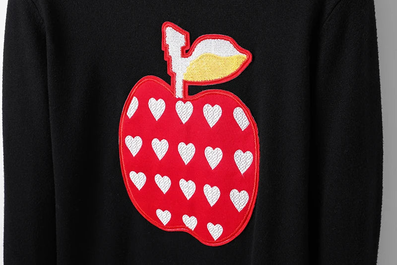 New 2022 Men Luxury Gentleman 3 Colors Embroidered Apple Knit Casual Sweaters Pullovers Asian Plug Size High Quality Drake #T9 Street King Limited