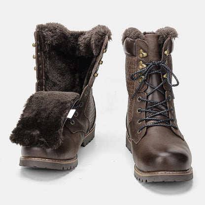 40~48 2023 Genuine Leather Ankle Boot Men Winter Boots Warm Comfortable Non-Slip Snow Boots Men #Dm1578 Street King Limited