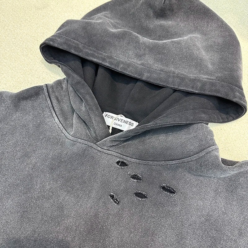 Gradient washing destroys vintage hoodies Street King Limited